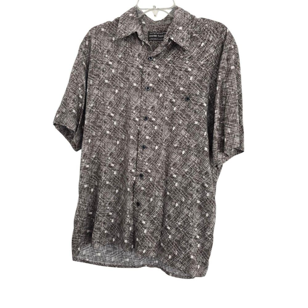 David Taylor Patterned Short Sleeve ButtonUp‎ Casual Shirt